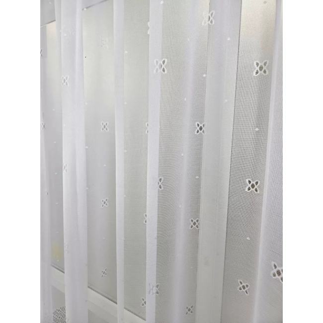 Firana żakardowa Magda - Firana do salonu, pokoju, na okno balkonowe z szerokim pasem 70 cm